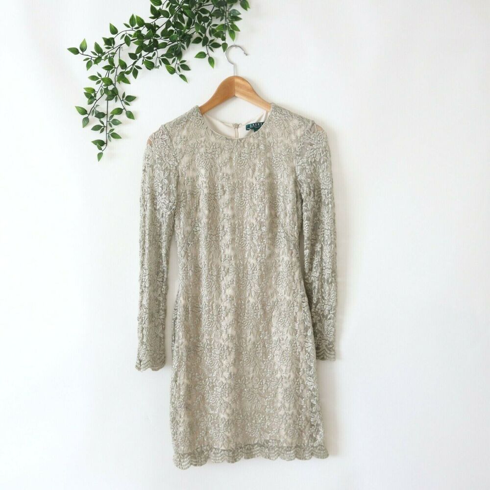 Lauren Ralph Lauren Lace Dress in Cream